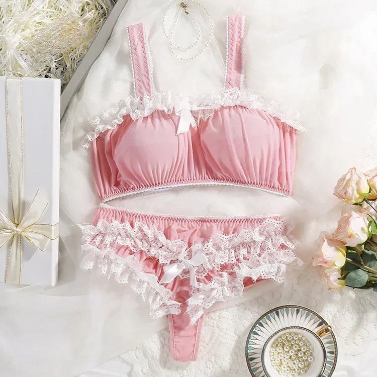 #PB Pink Mesh Underwear Set