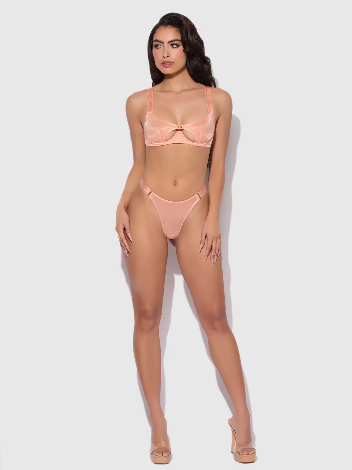 Pia Elastic Side Mesh Thong