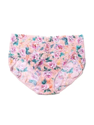 Plus Size Printed Retro Lace V-Kini Buy Myself Flowers