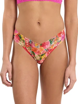 Printed Signature Lace® Original Rise Thong Floramania Pink