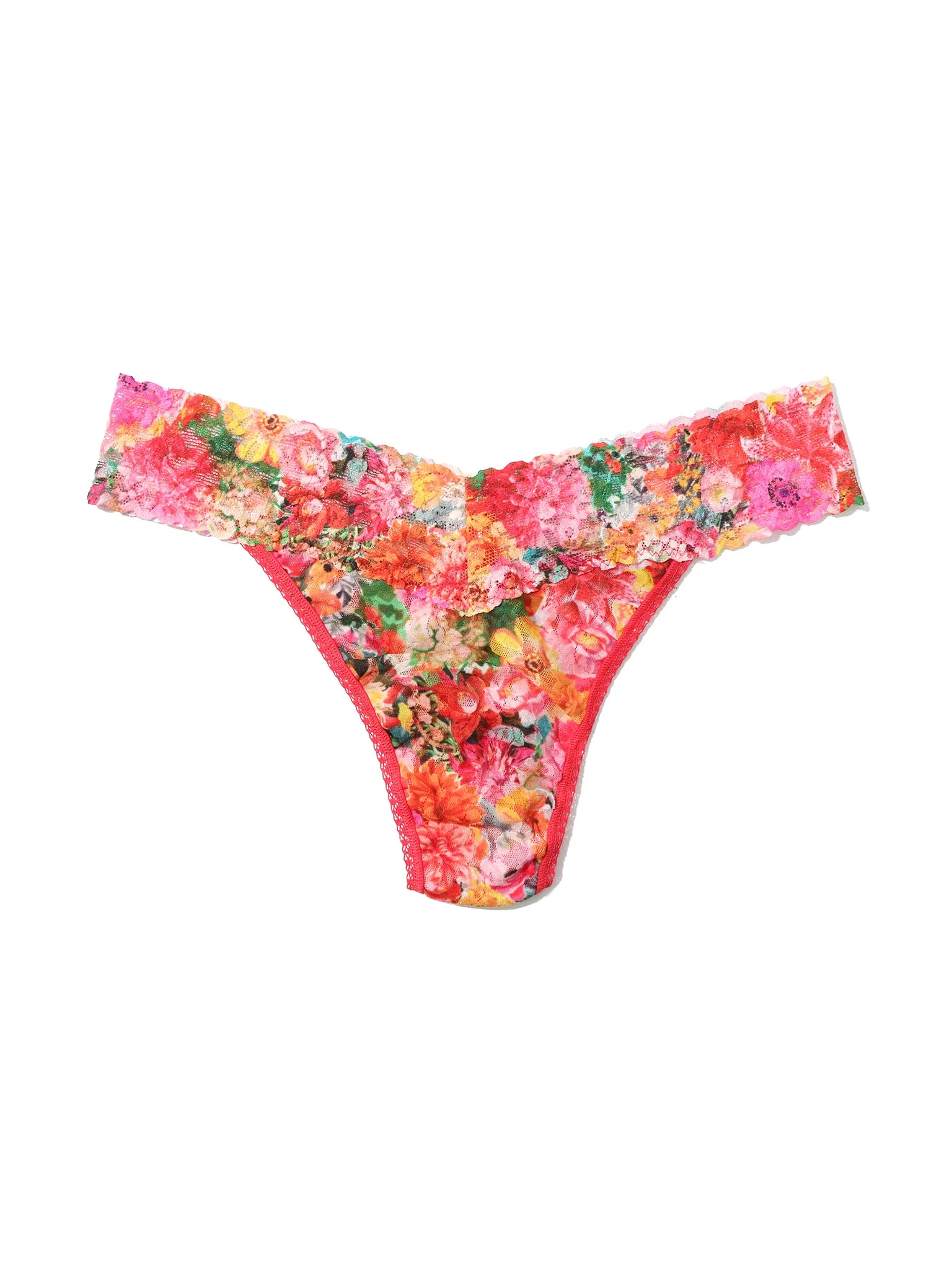 Printed Signature Lace® Original Rise Thong Floramania Pink
