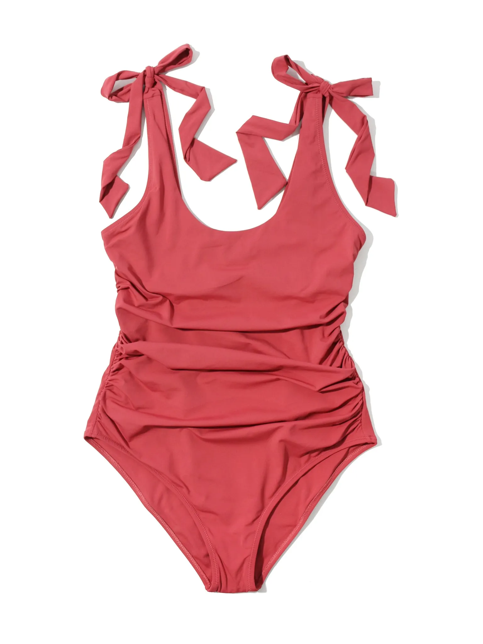 Ruched Bow One Piece Sunbaked Red