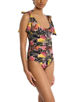 Ruched Bow One Piece Swimsuit Palm Springs