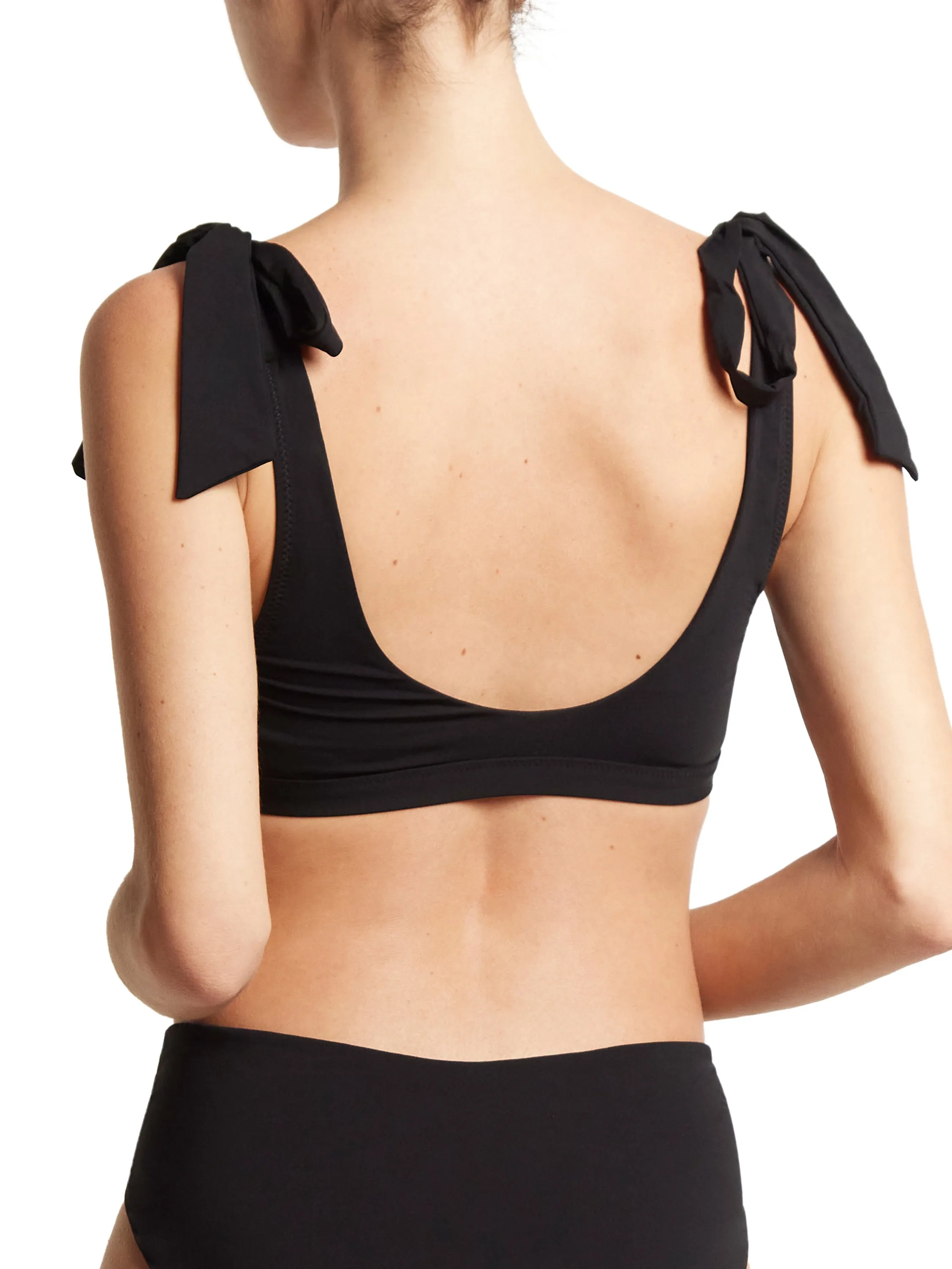 Scoop Neck Swim Top Black