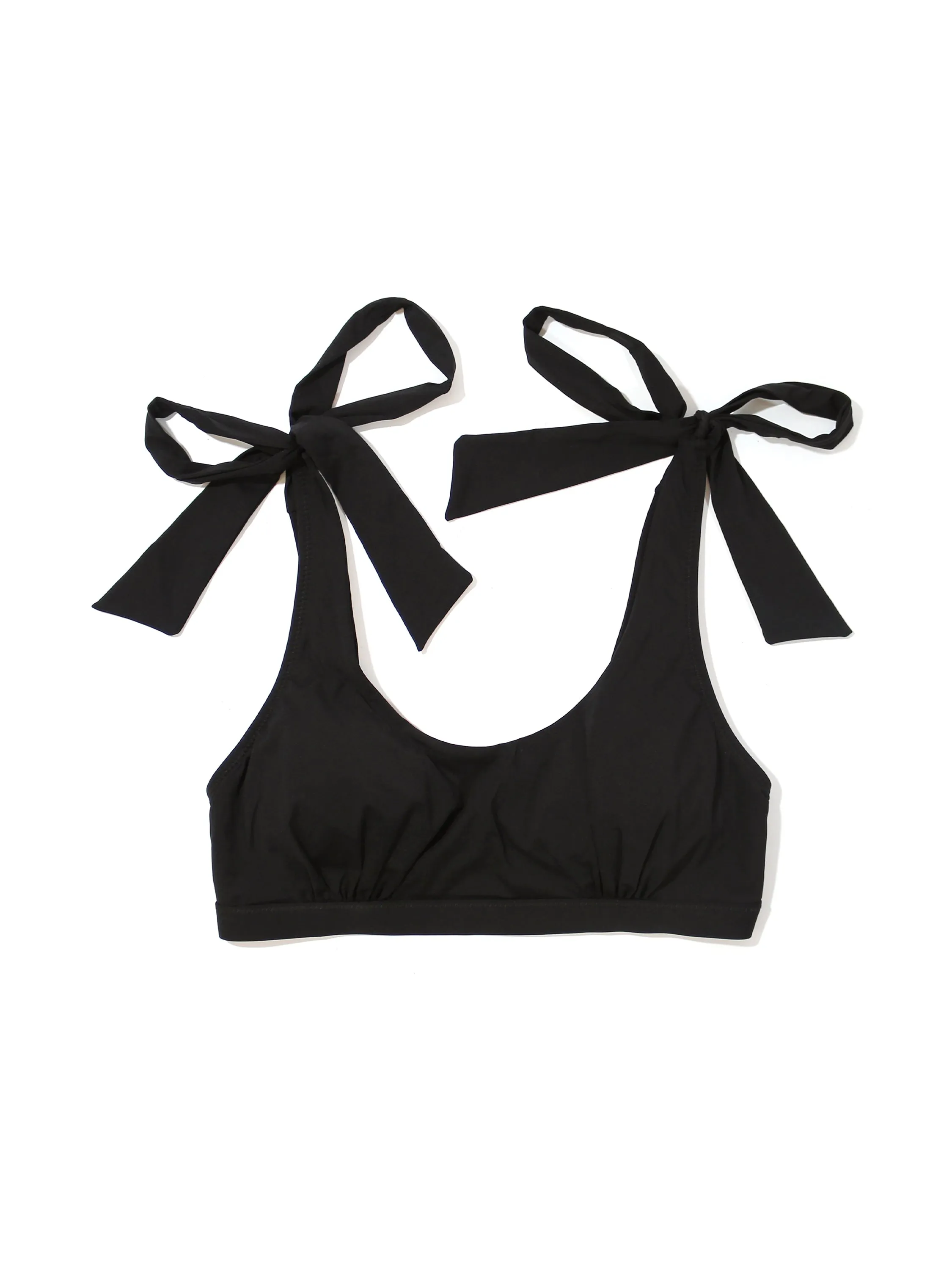 Scoop Neck Swim Top Black