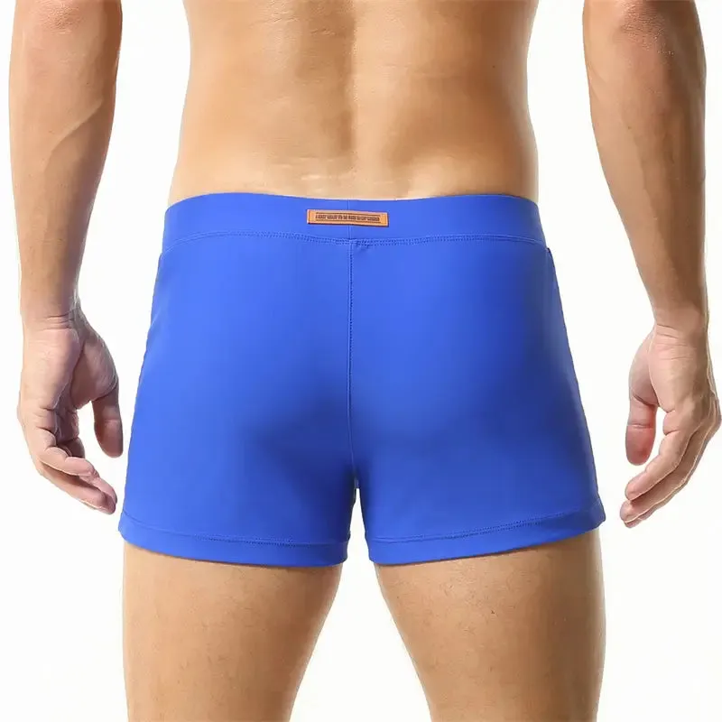 Seobean Men's Swim Boxers - Quick-Dry Swimwear with Nylon/Spandex Blend 230801