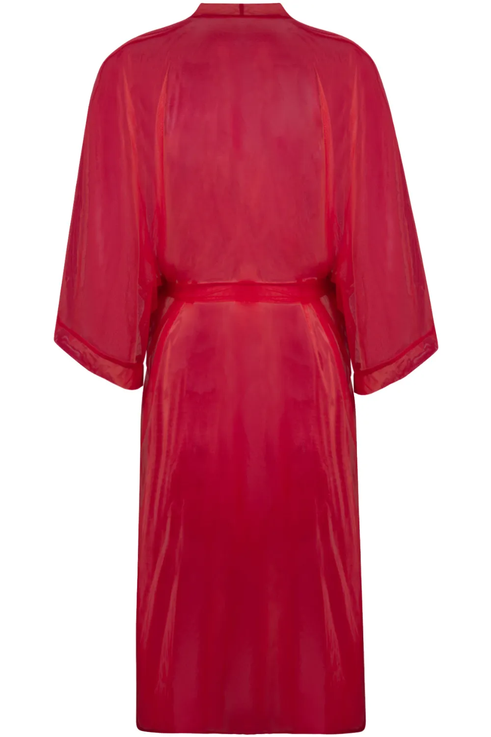 Sheer Mid-Length Red Robe