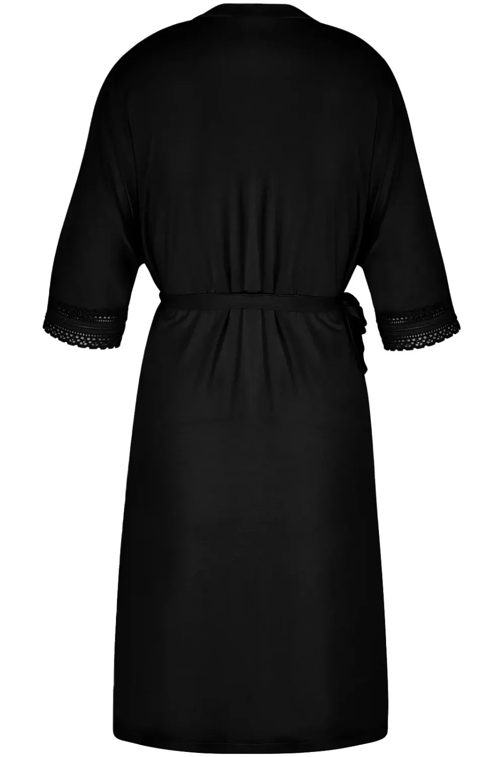 Simply Graphic Mid-Length Robe in Black