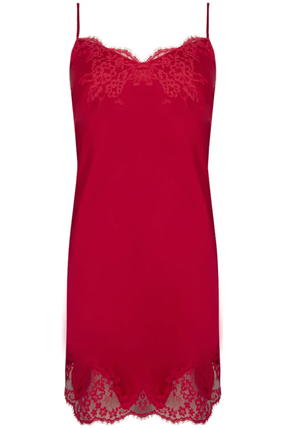 Splendeur Soie Silk Night Dress in Rouge
