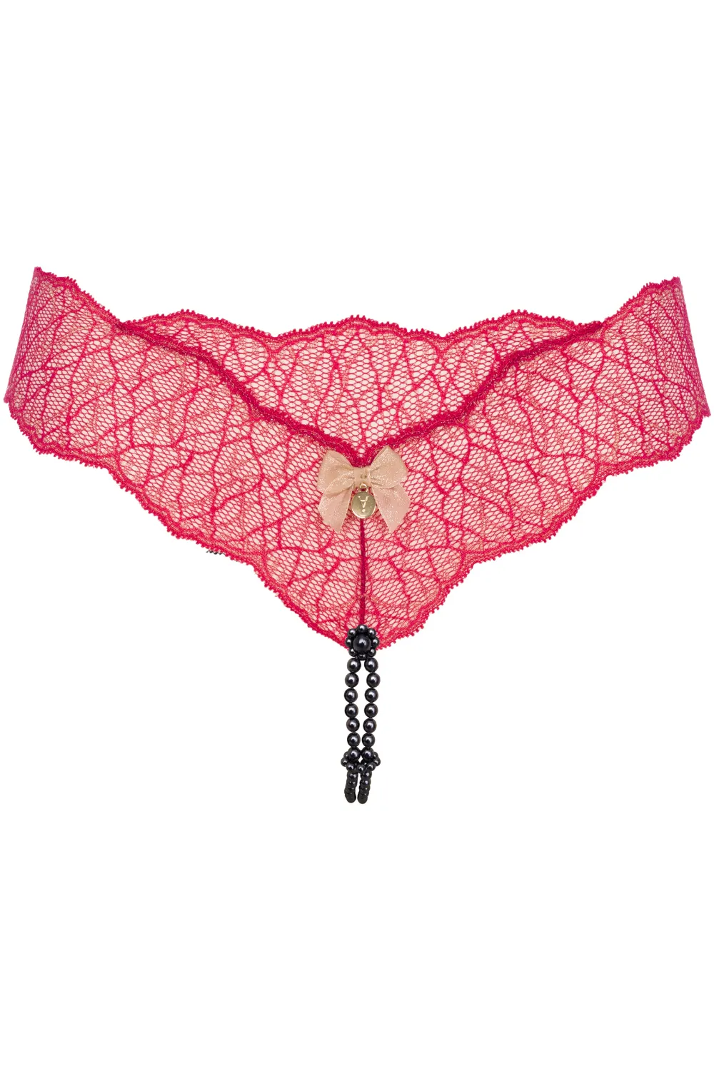 Sydney Daisy Dark Double Pearl Thong in Red