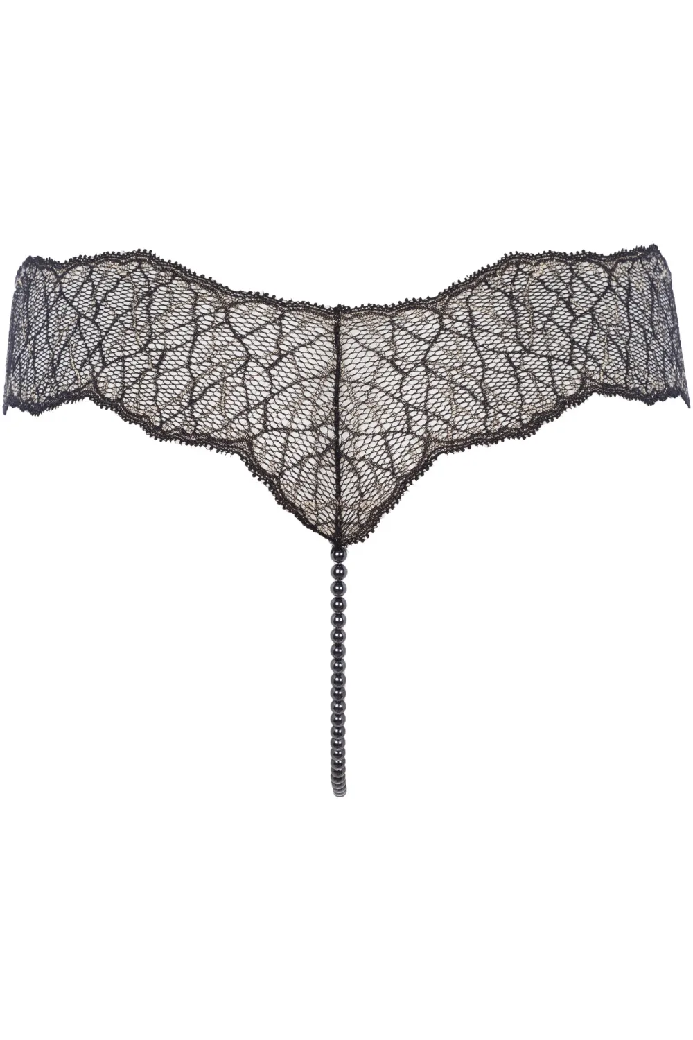 Sydney Dark Single Pearl Thong Black