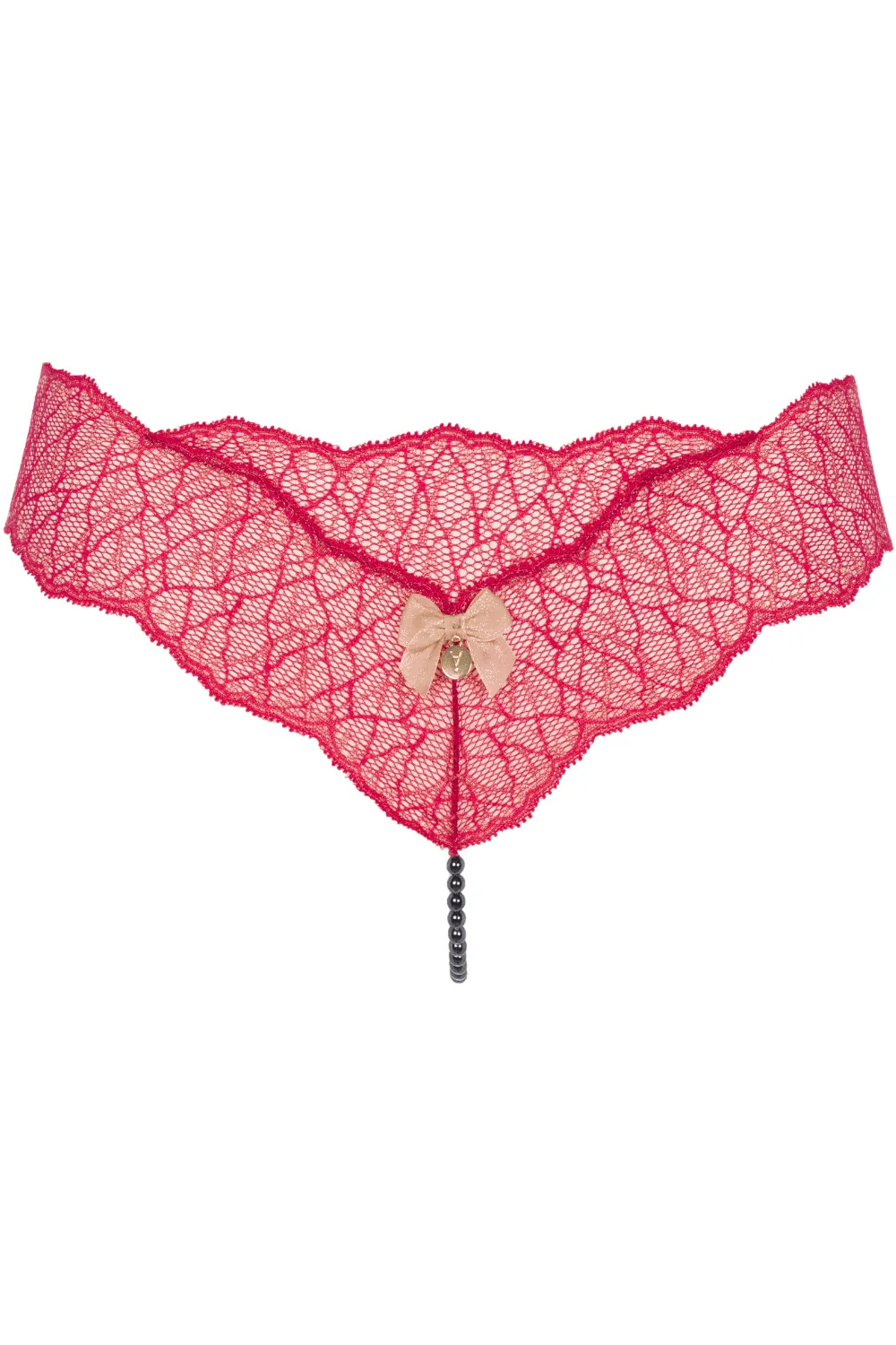 Sydney Dark Single Pearl Thong Red