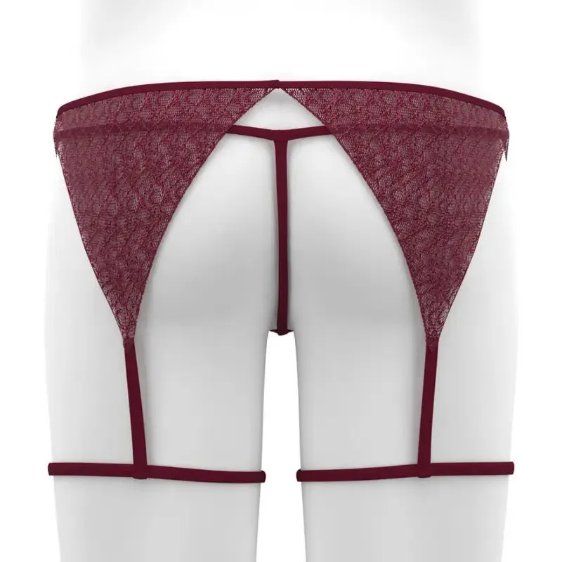 Tauwell Men's T-Back Thongs Set with Garter 25103