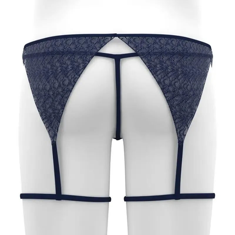 Tauwell Men's T-Back Thongs Set with Garter 25103