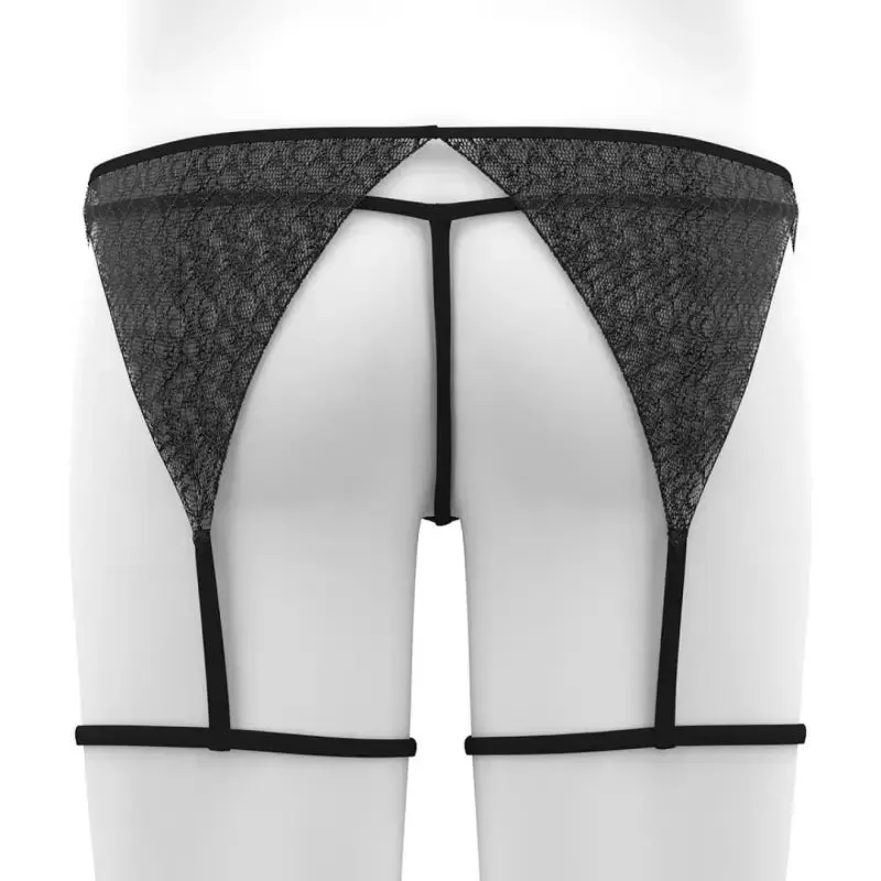 Tauwell Men's T-Back Thongs Set with Garter 25103