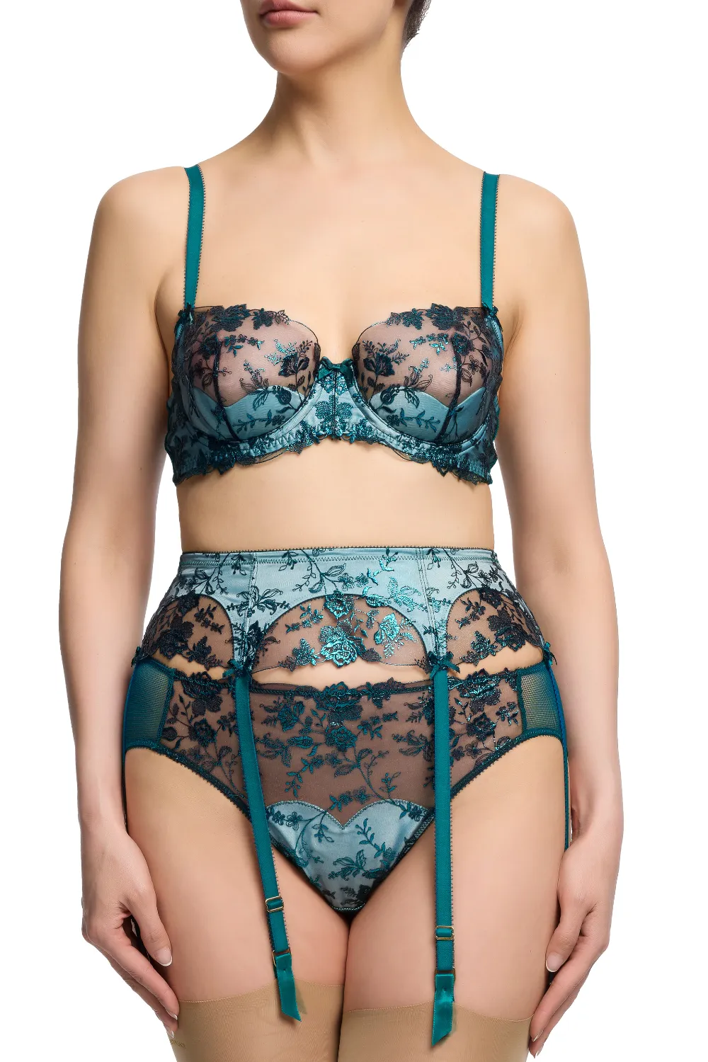 Victresse Foil Suspender in Kingfisher Blue