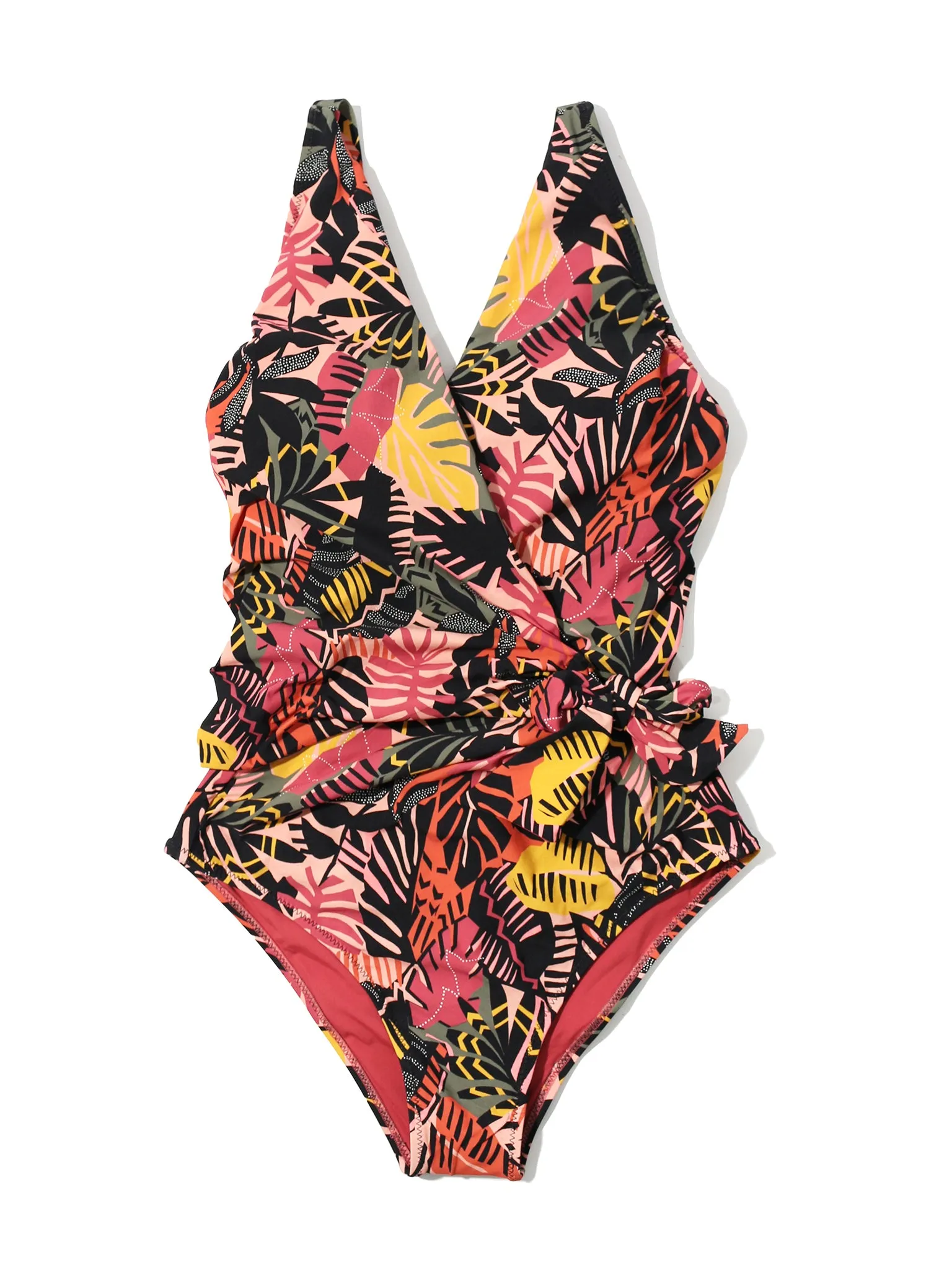 Wide Strap Wrap One Piece Swimsuit Palm Springs