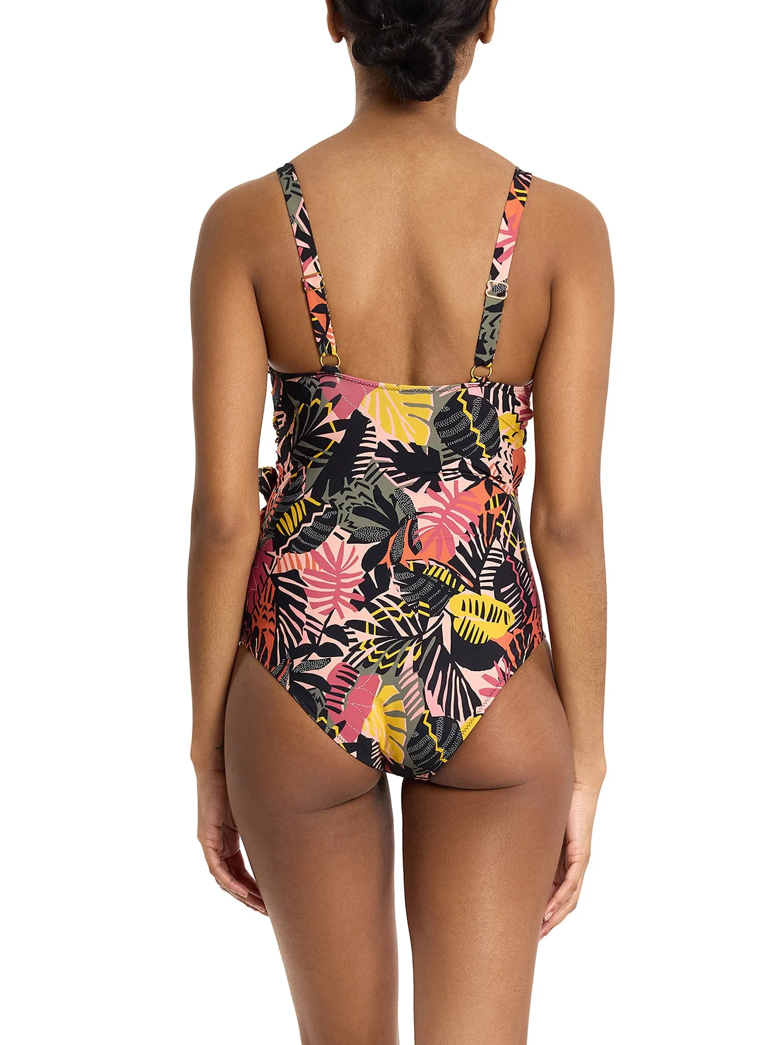 Wide Strap Wrap One Piece Swimsuit Palm Springs
